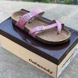 Outwoods Pink Glitter -Birkenstock look alike